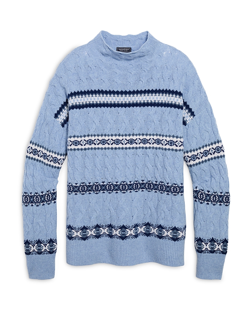 Vineyard Vines Mock Neck Sweater In Blue