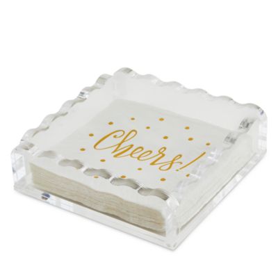 Acrylic Cocktail Napkin Holder, Wave Design 