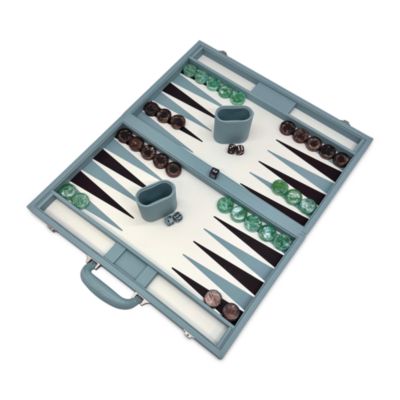 18" Faux Leather Backgammon 