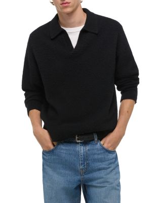 Brushed Open Collar Polo Sweater