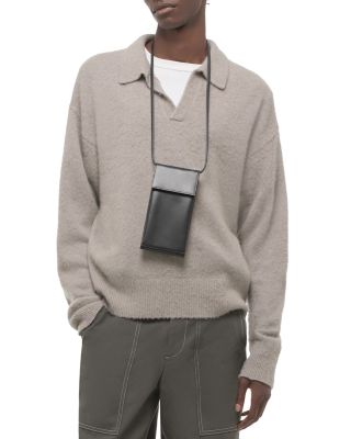 Brushed Open Collar Polo Sweater