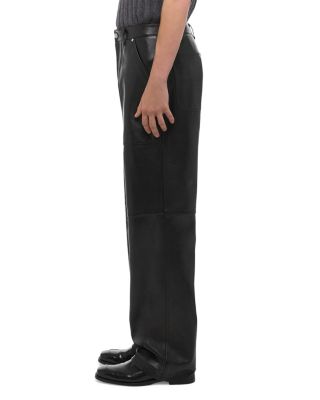 Relaxed Fit Leather Utility Pants