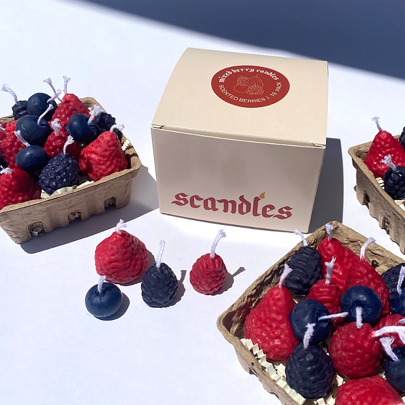 Scandles Mixed Berry Candles, 16 Pack In Purple