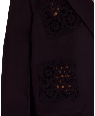 Tailored Crochet Insert Oversized Blazer