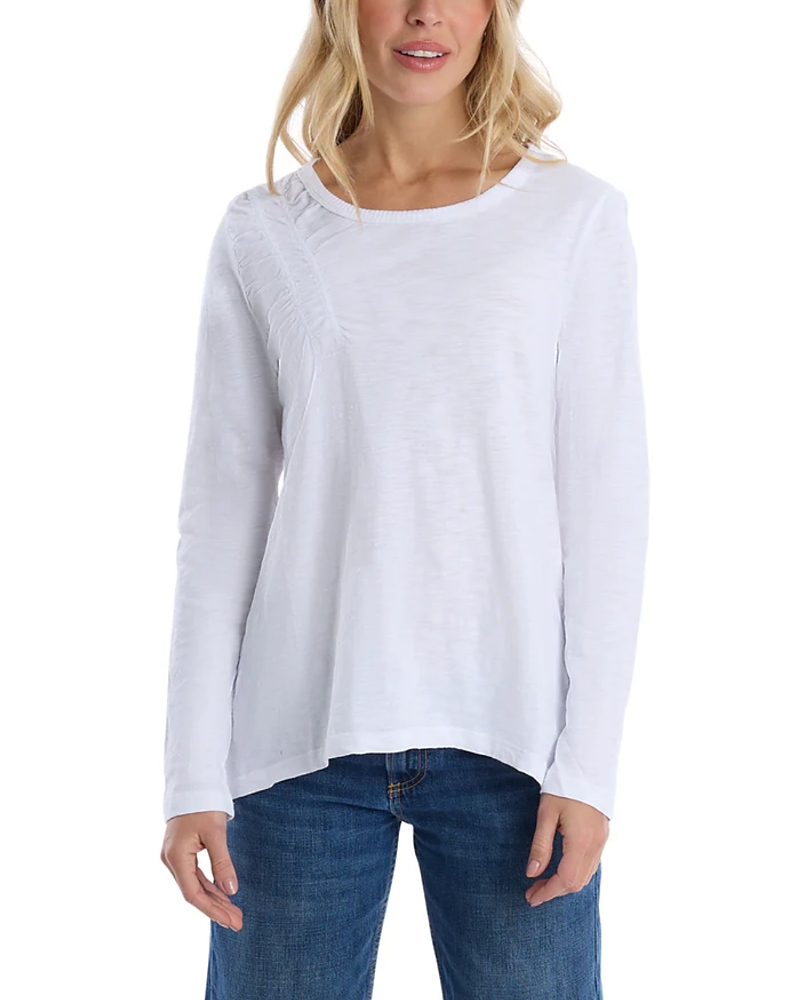 Wilt Clothing Wide Neck Ruching Details Tee