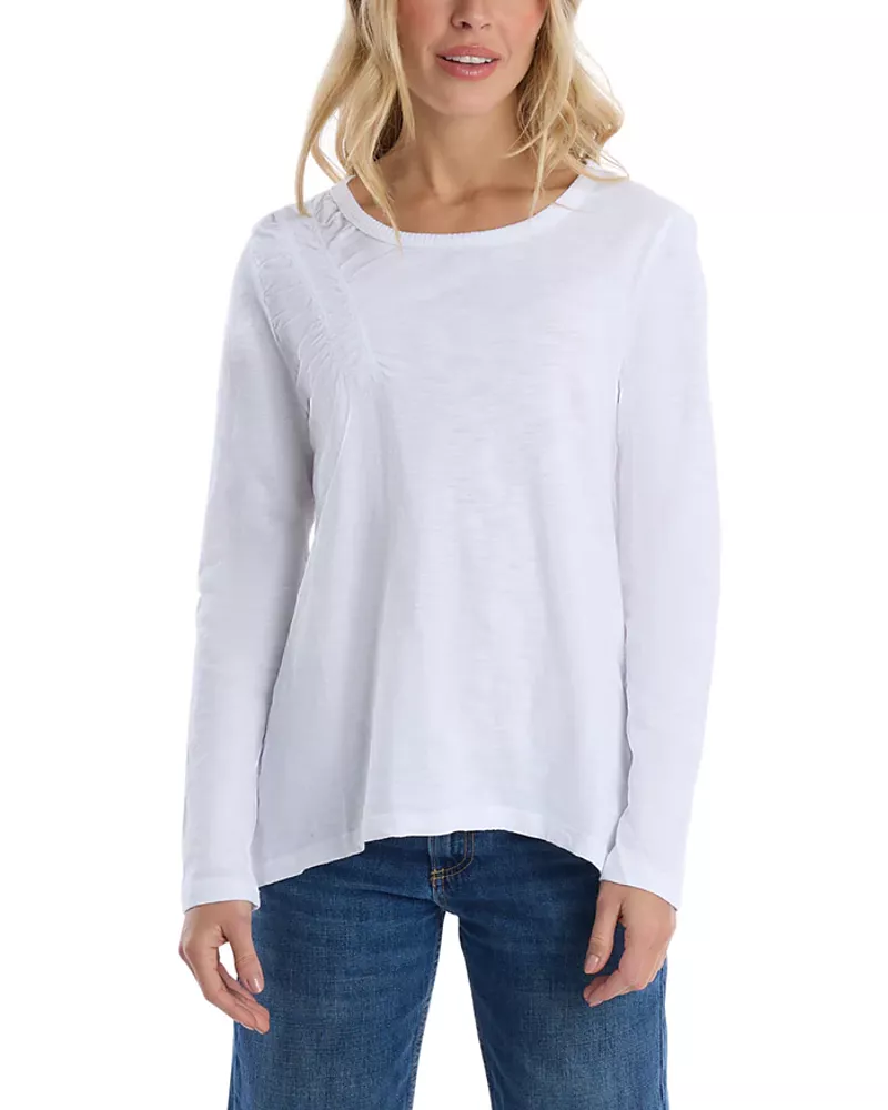 Wilt Clothing Wide Neck Ruching Details Tee