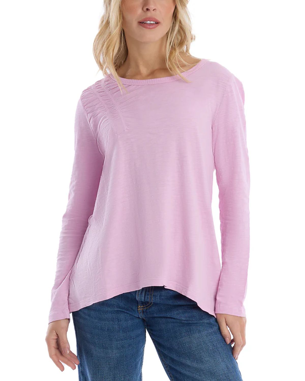 Wilt Clothing Wide Neck Ruching Details Tee