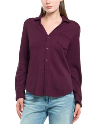  Button Front Sweatshirt