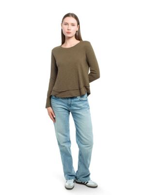  Long Sleeve Mock Layer Tee