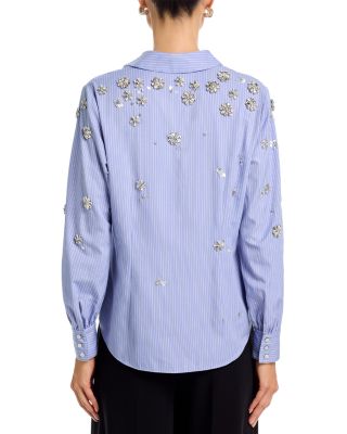 Lola Tumbling Flowers Striped Shirt