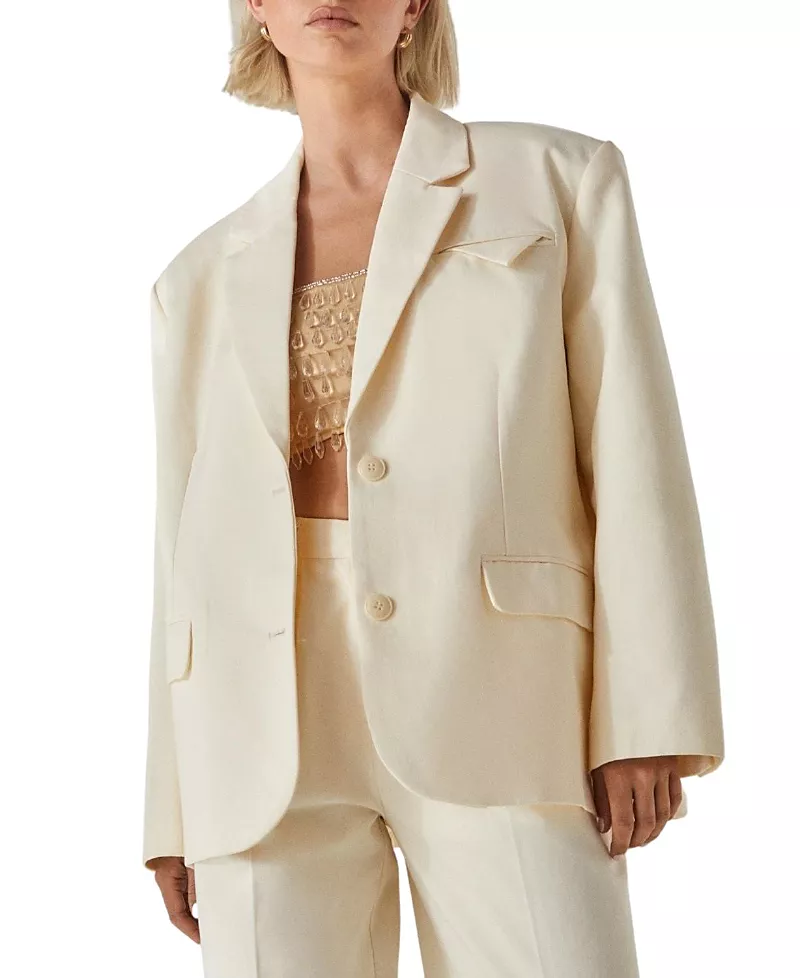 Nasty Gal Twill Oversized Tailored Blazer