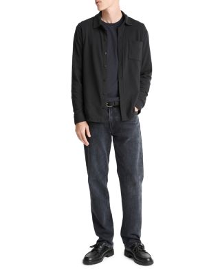 Solid Button Front Knit Shirt