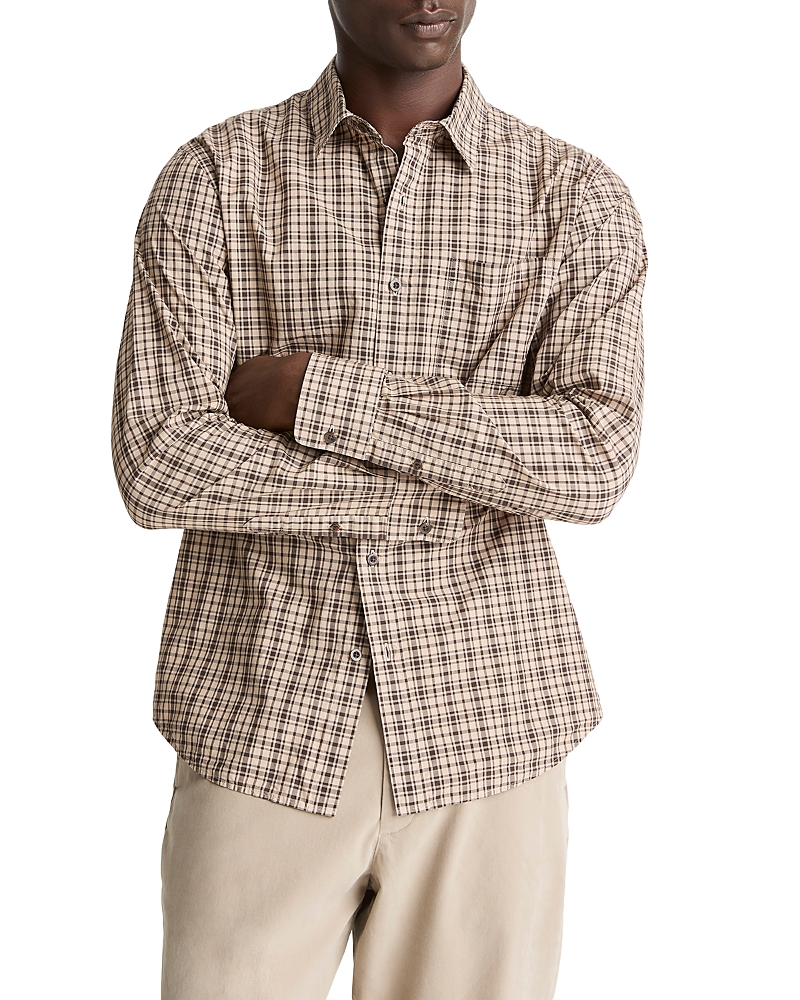 Vince Great Falls Plaid Classic Fit Button Down Shirt In Brown