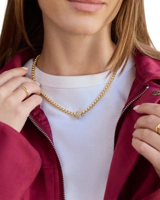 Pav&eacute; Rondelle Jonie Necklace, 16-19"