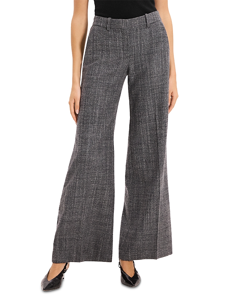 Theory High Rise Wide Leg Pants In Gray