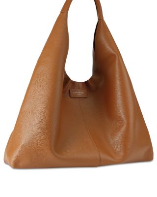 Violet Large Leather Hobo Bag