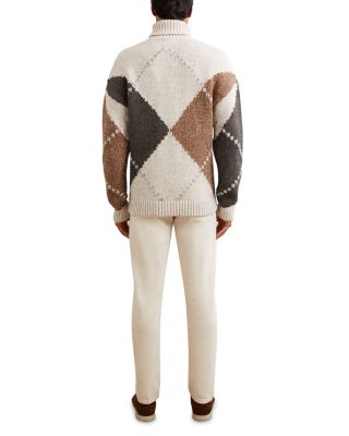 Kennedy Relaxed Fit Roll Neck Argyle Sweater
