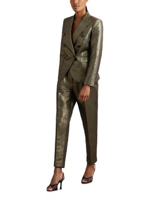 Petite Sienna Double Breasted Metallic Blazer