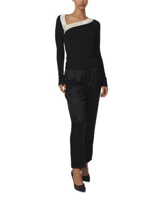 Aubrey Asymmetric Beaded Sweater 