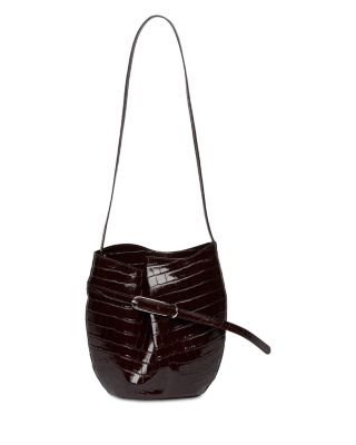 Leather Belted Bucket Bag