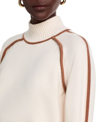 Mock Contrast Piping Sweater