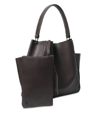 Grained Leather Shoulder Bag