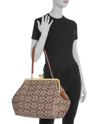 Kisslock Embellished Large Frame Bag