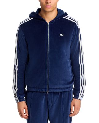 Velour Hooded Track Jacket