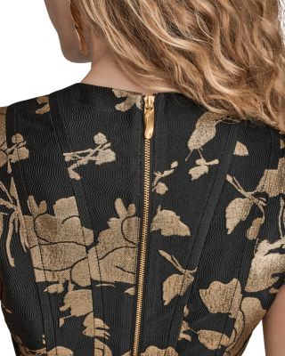 Metallic Jacquard Midi Dress