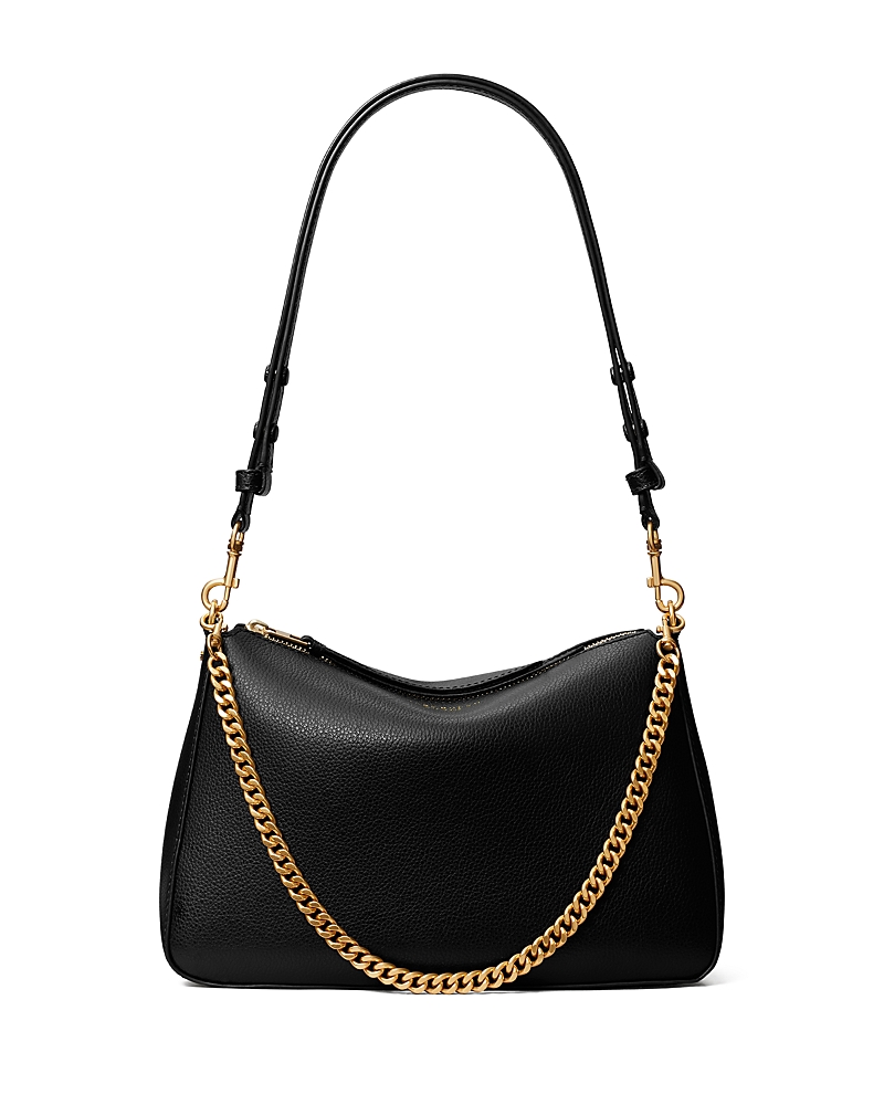 Tory Burch Perry Leather Shoulder Bag In Black