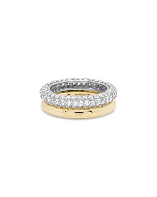 Bree Pav&amp;eacute; Stack Rings, Set of 2