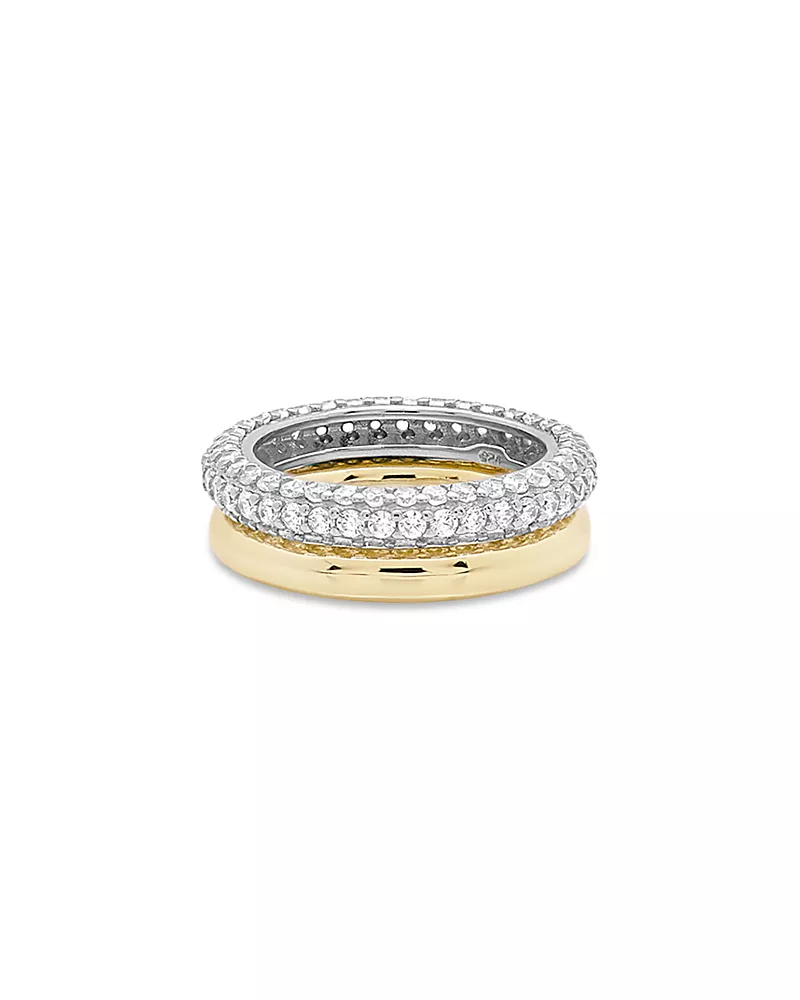Shashi Bree Pave Stack Rings, Set of 2
