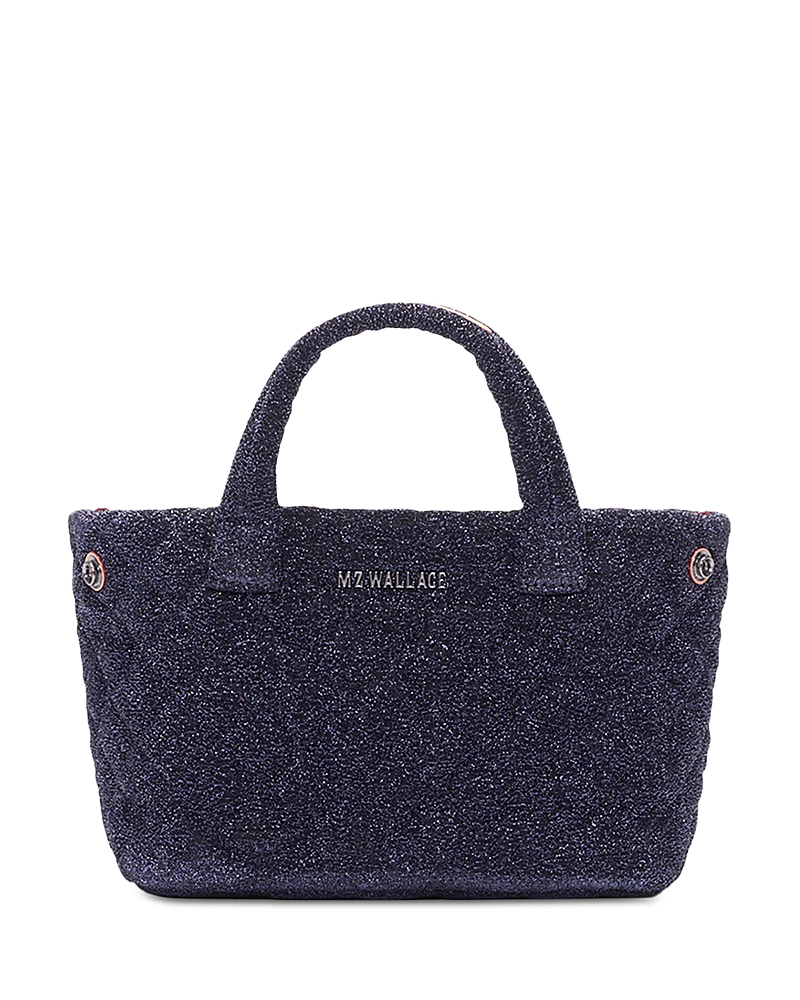 Mz Wallace Metro City Mini Shimmer Quilted Tote Bag In Blue
