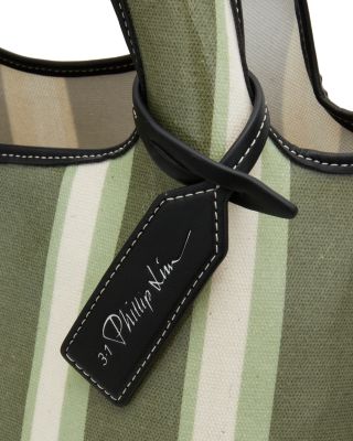 Medium Dual Stripe Cotton Market Tote Bag