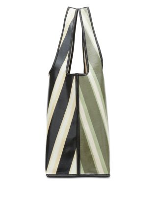 Medium Dual Stripe Cotton Market Tote Bag