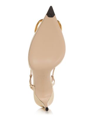 Women's VLogo Croc Embossed Slingback Pumps