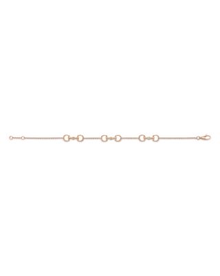 18K Rose Gold Horsebit Diamond Chain Link Bracelet