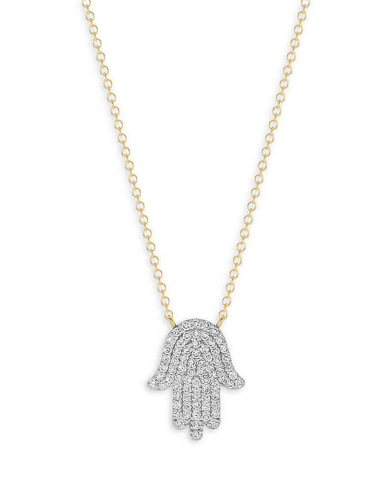 Phillips House 14K Yellow Gold Diamond Infinity Hamsa Necklace, 0.38 tcw