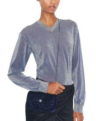 Kira Mini Diamond Quilted Velvet Flap Bag