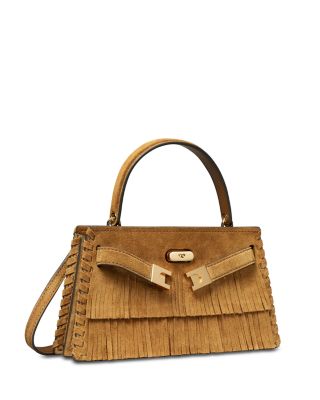 Lee Radziwill Petite Fringed Suede Top Handle Bag