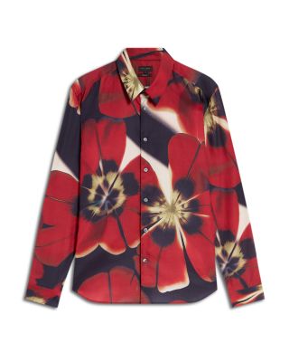 Phelin Printed Long Sleeve Button Front Shirt