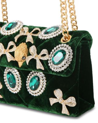 Kensington Mini Embellished Velvet Crossbody Bag 