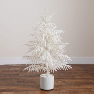 Artificial Real Touch White Norfolk Island Pine 4&#39; Christmas Tree with Natural Look