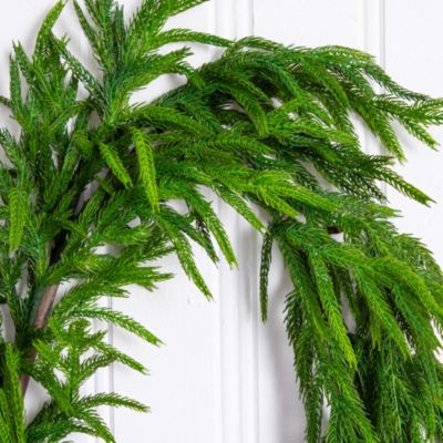Artificial Real Touch Norfolk Island Pine 15' Garland with Natural Look