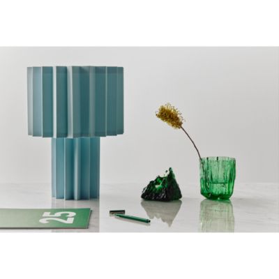 Crackle Glass Small Green Vase