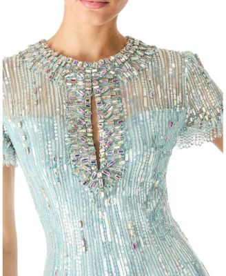 Nova Sequin-Embellished Keyhole-Neck Maxi Dress