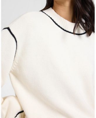Cotton Oversized Mock Neck Sweater