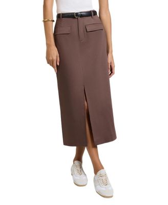  Front Slit Midi Skirt