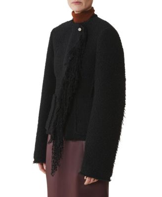  Asymmetrical Jacket in Boucle Wool