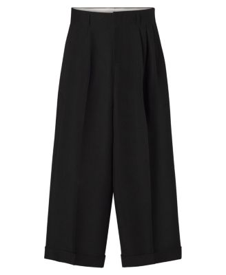  Wide-Leg Flannel Pants